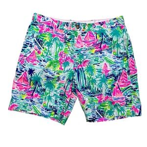 Lilly Pulitzer Beaumont Bermuda Shorts in Multi Salt in the Air 36